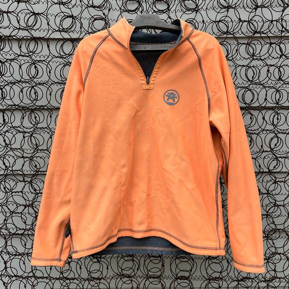 American Fighter 1/4 zip Reversible Orange Gray Pullover Jacket Large - Picture 4 of 11